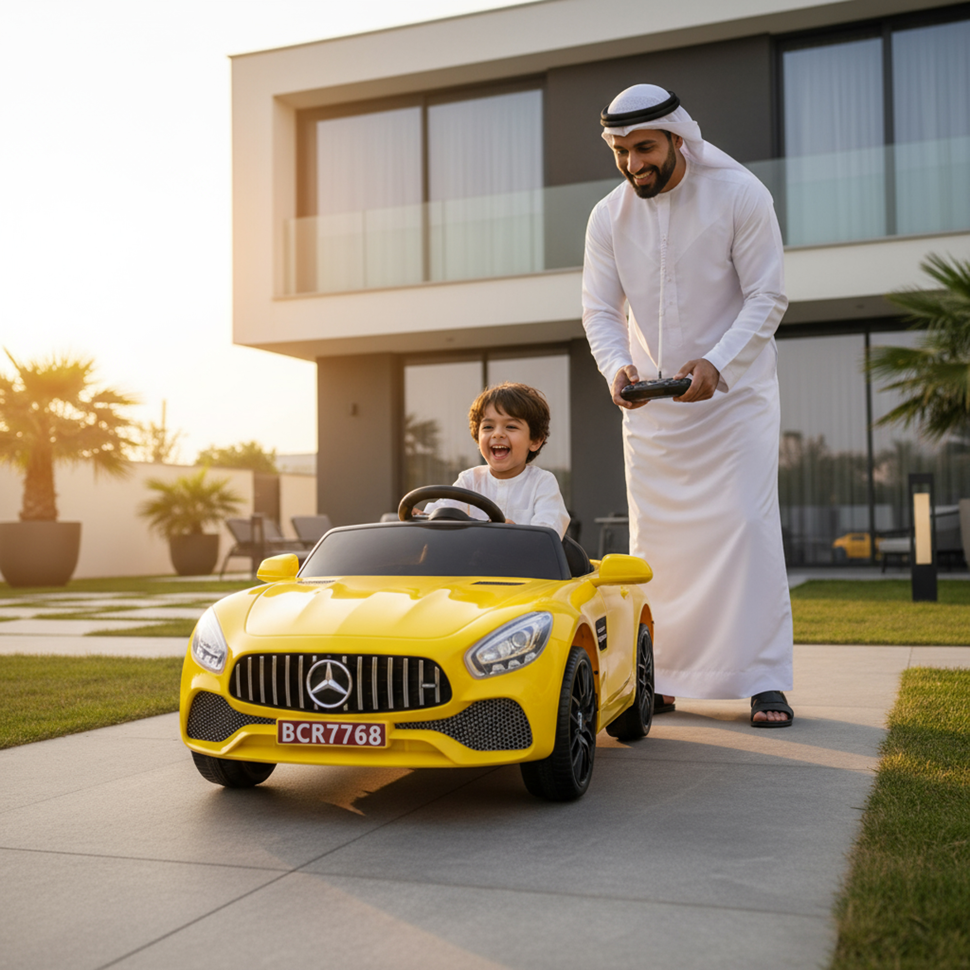 سيارة مرسيدس صفراء كهربائية للأطفال - الصورة 5