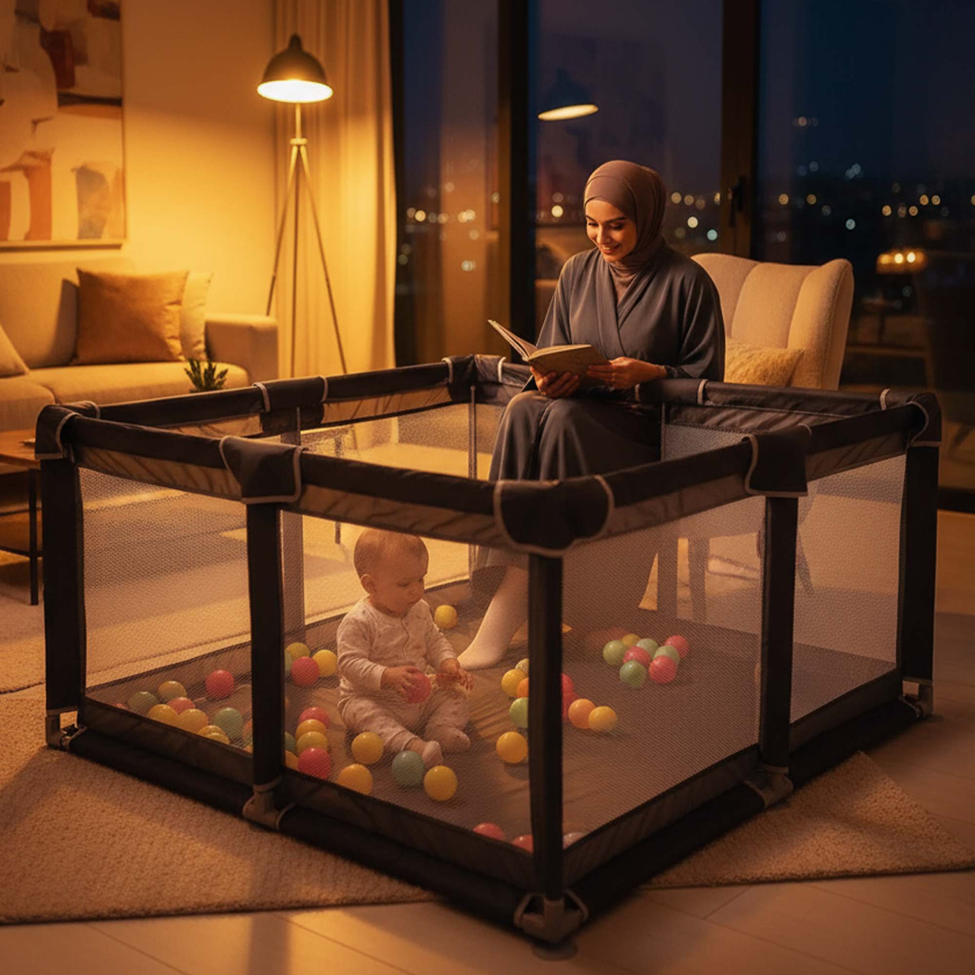 ساحة كورنر لعب للاطفال من فينيسين، 200 × 180 سم للاطفال الصغار - الصورة 4