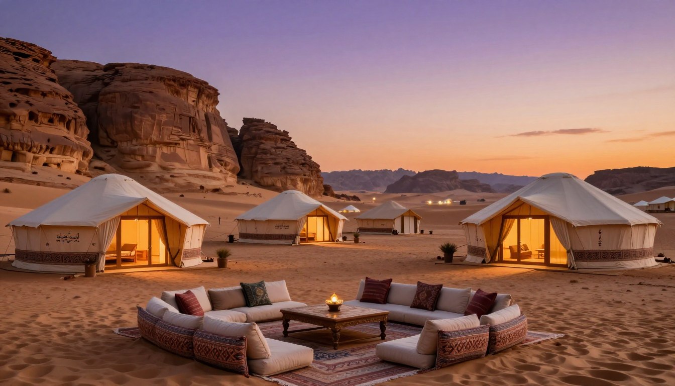 مخيمات سياحية فاخرة للبيع في صحراء العلا